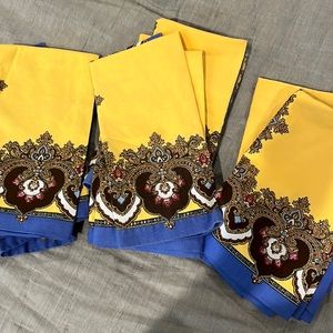 Williams Sonoma Foulard Napkins (12) in Provençal blue and yellow like new!